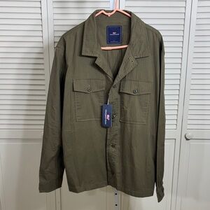 NWT Vineyard Vines Men's Olive Shirt Fatigue Jacket Cypress XL